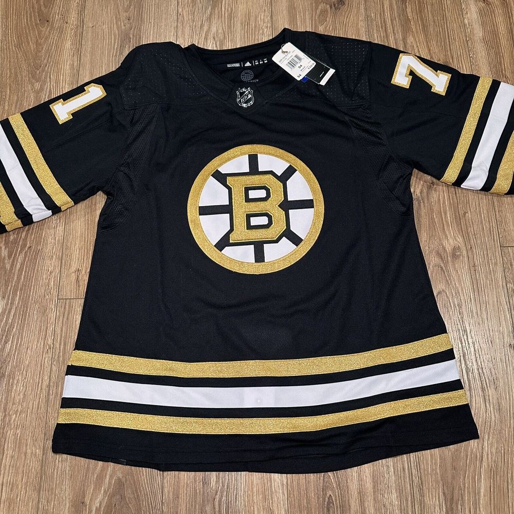 NWT Adidas Boston Bruins Hockey Jersey Black‎ Gold Taylor Hall #71 IM8282 Sz 54